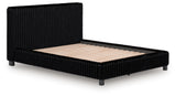 Zuraleus Black Queen Upholstered Bed by Ashley at Eve Furniture