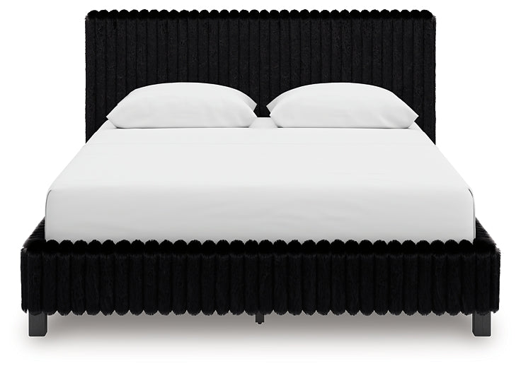 Zuraleus Black Queen Upholstered Bed by Ashley at Eve Furniture