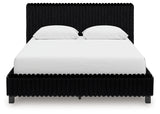 Zuraleus Black Queen Upholstered Bed by Ashley at Eve Furniture