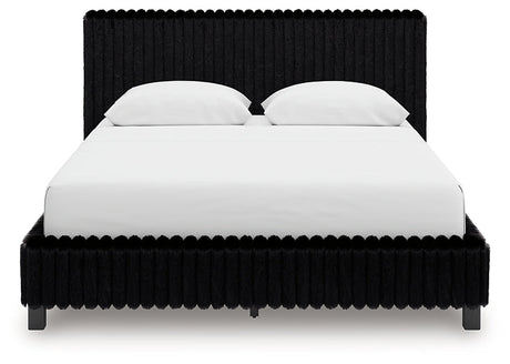 Zuraleus Black Queen Upholstered Bed by Ashley at Eve Furniture