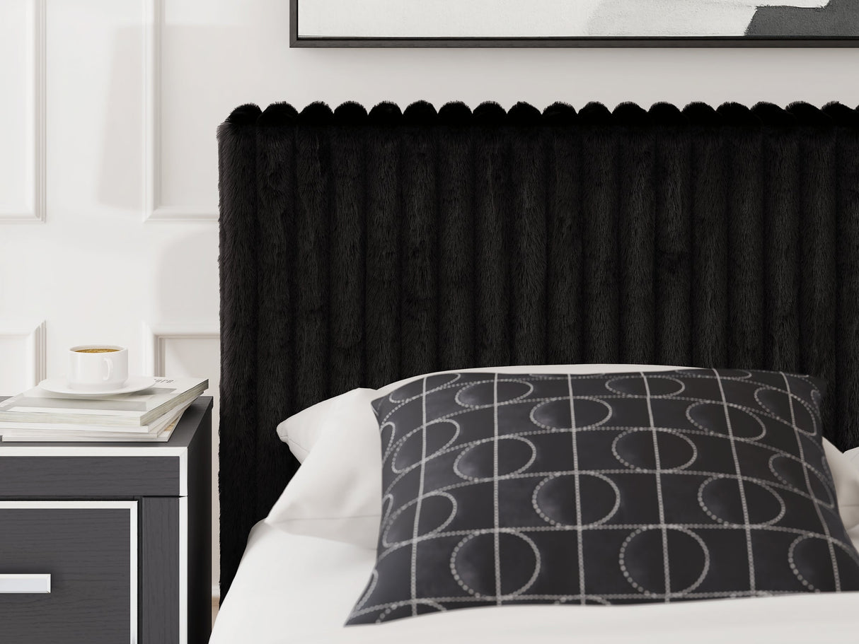 Zuraleus Black Queen Upholstered Bed by Ashley at Eve Furniture