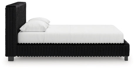Zuraleus Black Queen Upholstered Bed by Ashley at Eve Furniture