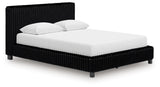 Zuraleus Black Queen Upholstered Bed by Ashley at Eve Furniture