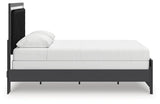 Zuraleus Black Queen Upholstered Panel Bed by Ashley at Eve Furniture