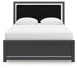 Zuraleus Black Queen Upholstered Panel Bed by Ashley at Eve Furniture
