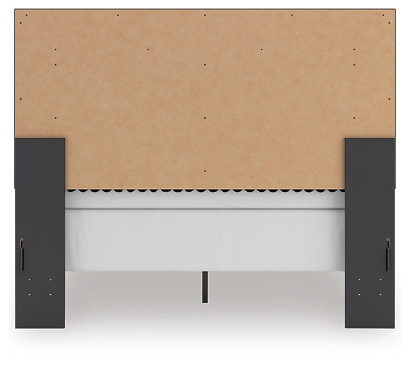 Zuraleus Black Queen Upholstered Panel Bed by Ashley at Eve Furniture