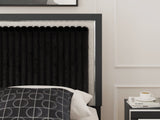 Zuraleus Black Queen Upholstered Panel Storage Bed by Ashley at Eve Furniture
