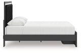 Zuraleus Black Queen Upholstered Panel Storage Bed by Ashley at Eve Furniture