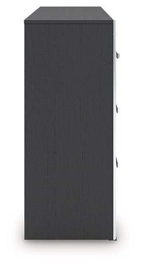 Zuraleus Black Six Drawer Dresser by Ashley at Eve Furniture