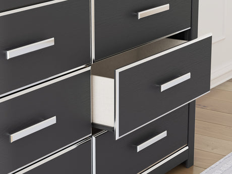 Zuraleus Black Six Drawer Dresser by Ashley at Eve Furniture