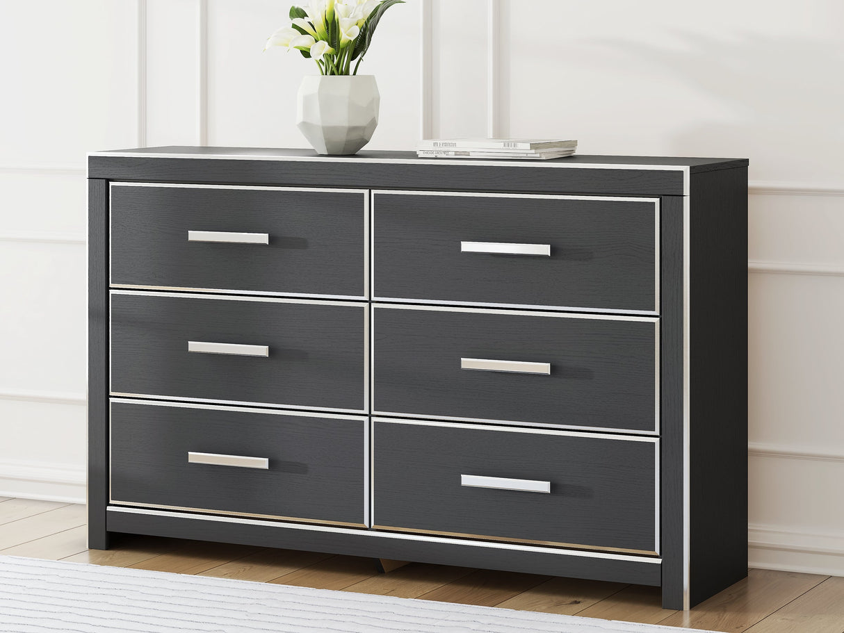 Zuraleus Black Six Drawer Dresser by Ashley at Eve Furniture