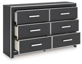Zuraleus Black Six Drawer Dresser by Ashley at Eve Furniture