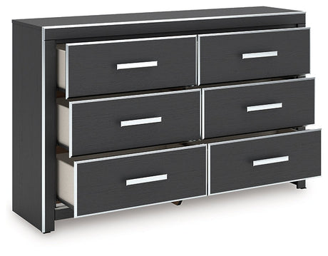 Zuraleus Black Six Drawer Dresser by Ashley at Eve Furniture