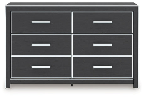 Zuraleus Black Six Drawer Dresser by Ashley at Eve Furniture