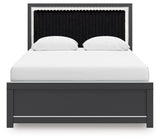 Zuraleus Black Upholstered Panel Bedroom Set by Ashley at Eve Furniture