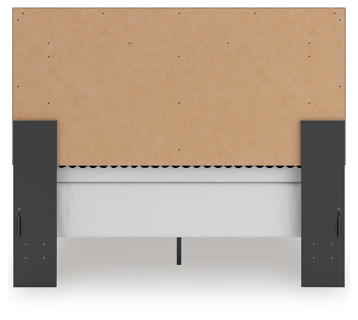 Zuraleus Black Upholstered Panel Bedroom Set by Ashley at Eve Furniture