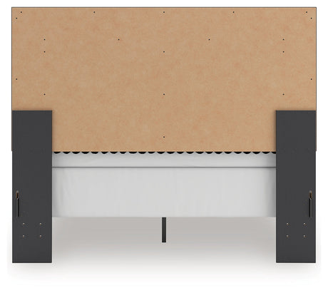 Zuraleus Black Upholstered Panel Bedroom Set by Ashley at Eve Furniture
