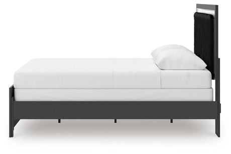 Zuraleus Black Upholstered Panel Bedroom Set by Ashley at Eve Furniture