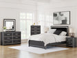 Zuraleus Black Upholstered Panel Bedroom Set by Ashley at Eve Furniture