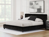 Zuraleus Black Upholstered Platform Bedroom Set by Ashley at Eve Furniture
