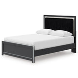 Zuraleus Black Upholstered Platform Bedroom Set by Ashley at Eve Furniture