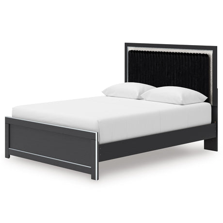 Zuraleus Black Upholstered Platform Bedroom Set by Ashley at Eve Furniture