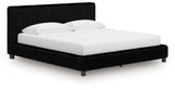 Zuraleus Black Upholstered Platform Bedroom Set by Ashley at Eve Furniture