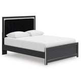 Zuraleus Black Upholstered Platform Bedroom Set by Ashley at Eve Furniture