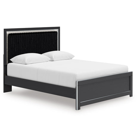 Zuraleus Black Upholstered Platform Bedroom Set by Ashley at Eve Furniture