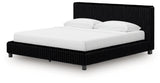Zuraleus Black Upholstered Platform Bedroom Set by Ashley at Eve Furniture
