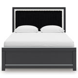 Zuraleus Black Upholstered Platform Bedroom Set by Ashley at Eve Furniture