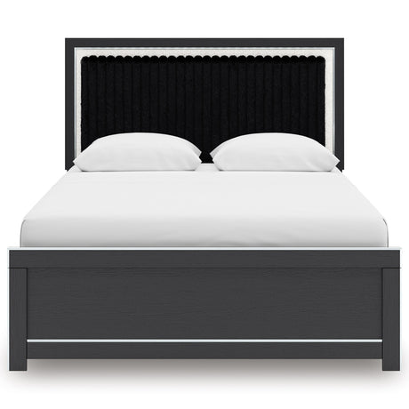 Zuraleus Black Upholstered Platform Bedroom Set by Ashley at Eve Furniture