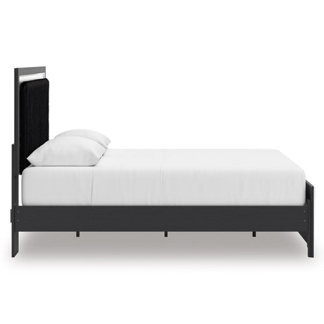 Zuraleus Black Upholstered Platform Bedroom Set by Ashley at Eve Furniture