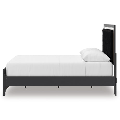 Zuraleus Black Upholstered Platform Bedroom Set by Ashley at Eve Furniture