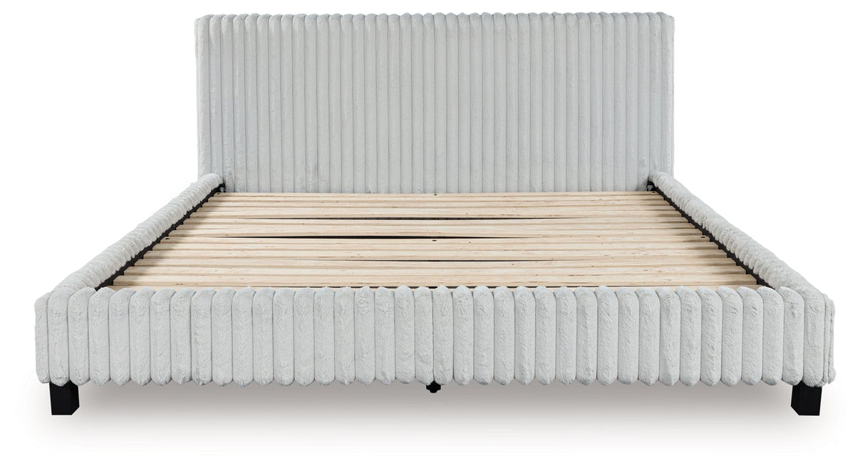 Zuraleus White California King Upholstered Bed by Ashley at Eve Furniture
