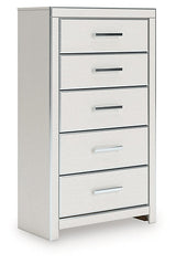 Zuraleus White Five Drawer Chest by Ashley at Eve Furniture