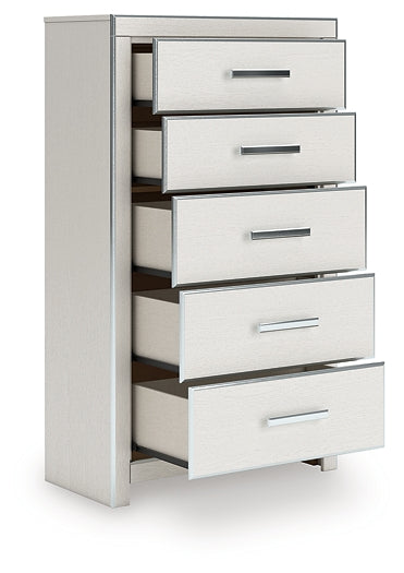Zuraleus White Five Drawer Chest by Ashley at Eve Furniture
