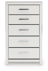 Zuraleus White Five Drawer Chest by Ashley at Eve Furniture