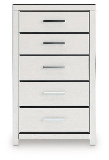 Zuraleus White Five Drawer Chest by Ashley at Eve Furniture
