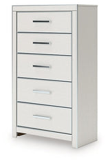 Zuraleus White Five Drawer Chest by Ashley at Eve Furniture