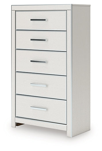 Zuraleus White Five Drawer Chest by Ashley at Eve Furniture