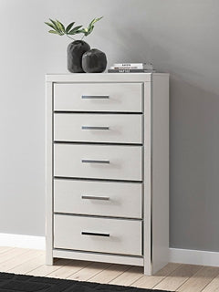 Zuraleus White Five Drawer Chest by Ashley at Eve Furniture
