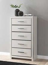 Zuraleus White Five Drawer Chest by Ashley at Eve Furniture
