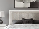 Zuraleus White King Upholstered Panel Storage Bed by Ashley at Eve Furniture