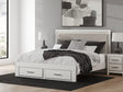 Zuraleus White King Upholstered Panel Storage Bed by Ashley at Eve Furniture