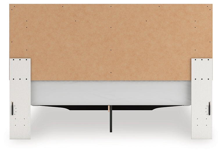 Zuraleus White King Upholstered Panel Storage Bed by Ashley at Eve Furniture