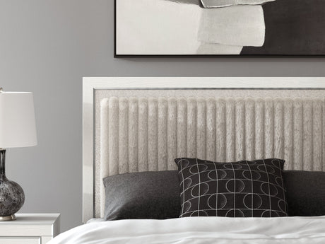 Zuraleus White Queen Upholstered Panel Storage Bed by Ashley at Eve Furniture