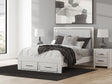Zuraleus White Queen Upholstered Panel Storage Bed by Ashley at Eve Furniture