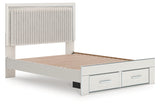 Zuraleus White Queen Upholstered Panel Storage Bed by Ashley at Eve Furniture