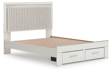 Zuraleus White Queen Upholstered Panel Storage Bed by Ashley at Eve Furniture